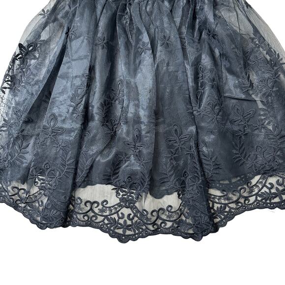 Sans Souci Black Crochet Detail Skater Dress NWT Medium - Picture 3 of 6